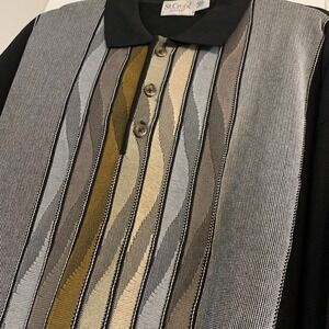 Vtg St Croix Knit Mens Cotton Coogi Style Abstract Sweater Multi Color L 90s USA